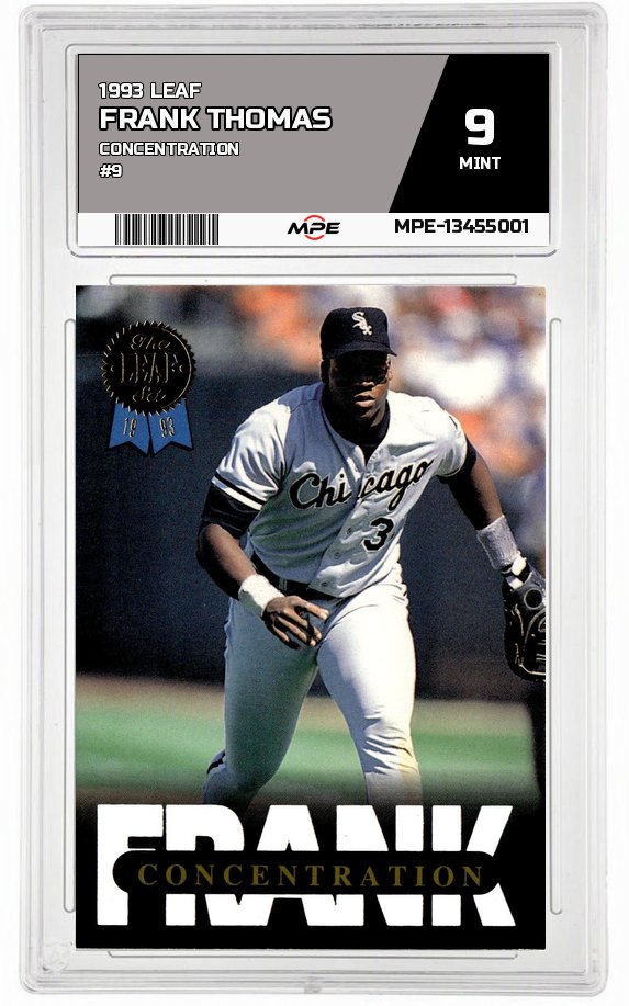 1993 LEAF CONCENTRATION #9 FRANK THOMAS MPE 9 MINT — graded card auctioned from the MPE vault