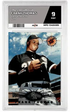 1992 STADIUM CLUB VIRTUAL REALITY #209 FRANK THOMAS MPE 9 MINT — graded card up for auction