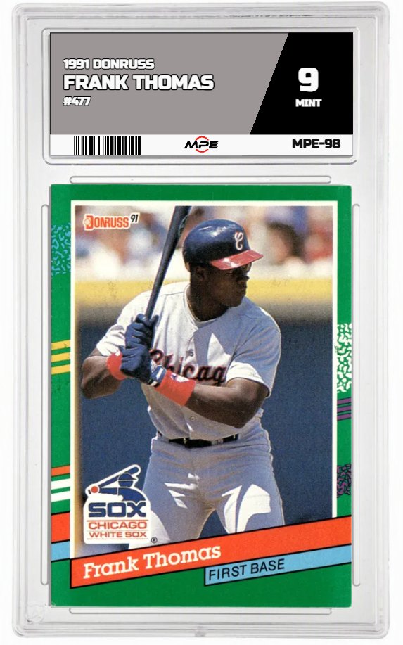 1991 DONRUSS #477 FRANK THOMAS MPE 9 MINT — graded card auctioned from the MPE vault