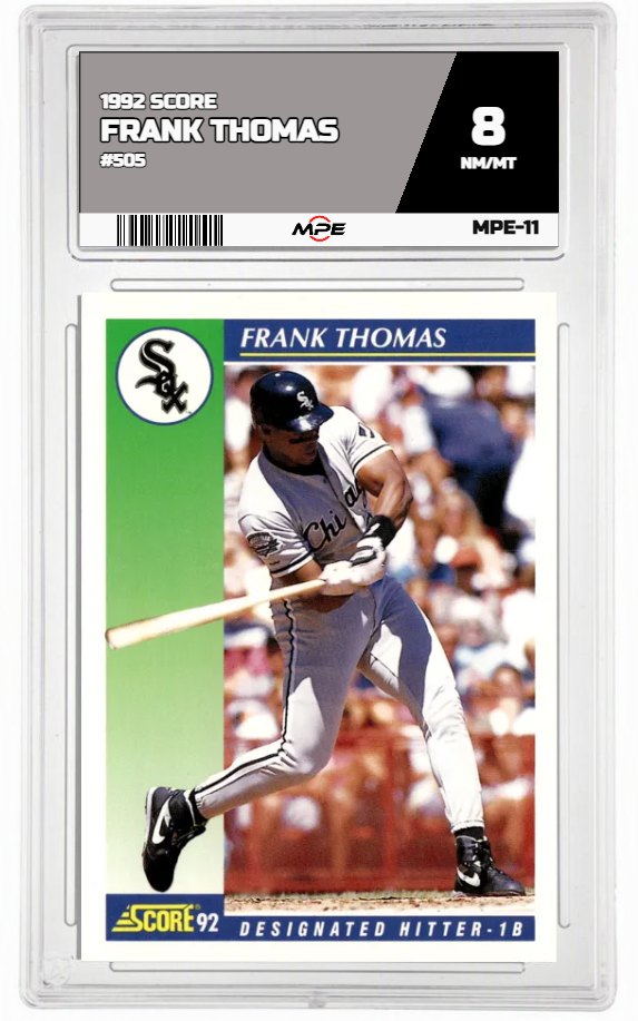 1992 SCORE #505 FRANK THOMAS MPE 8 NM/MT — graded card auctioned from the MPE vault