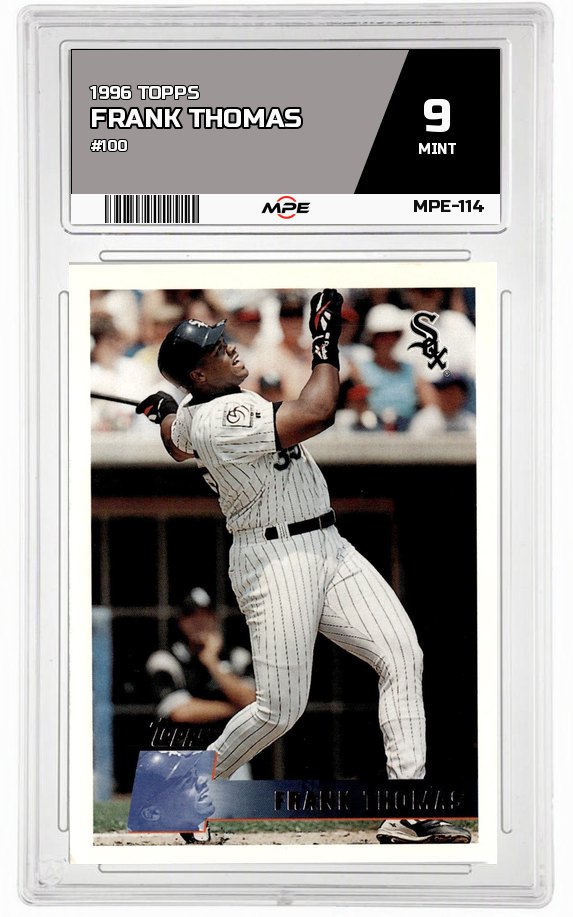 1996 TOPPS #100 FRANK THOMAS MPE 9 MINT — graded card auctioned from the MPE vault