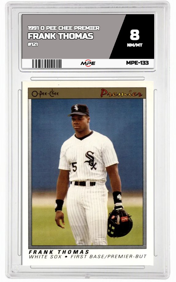 1991 O PEE CHEE PREMIER #121 FRANK THOMAS MPE 8 NM/MT — graded card auctioned from the MPE vault