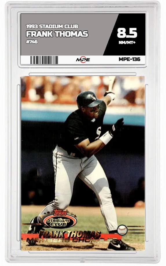 1993 STADIUM CLUB #746 FRANK THOMAS MPE 8.5 NM/MT+ — graded card auctioned from the MPE vault
