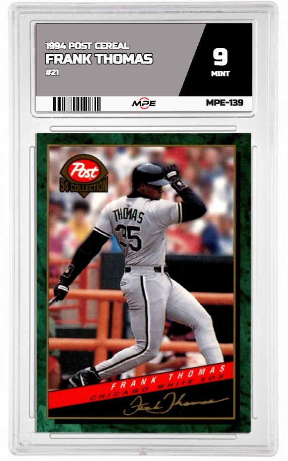 1994 POST CEREAL #21 FRANK THOMAS MPE 9 MINT — graded card auctioned from the MPE vault