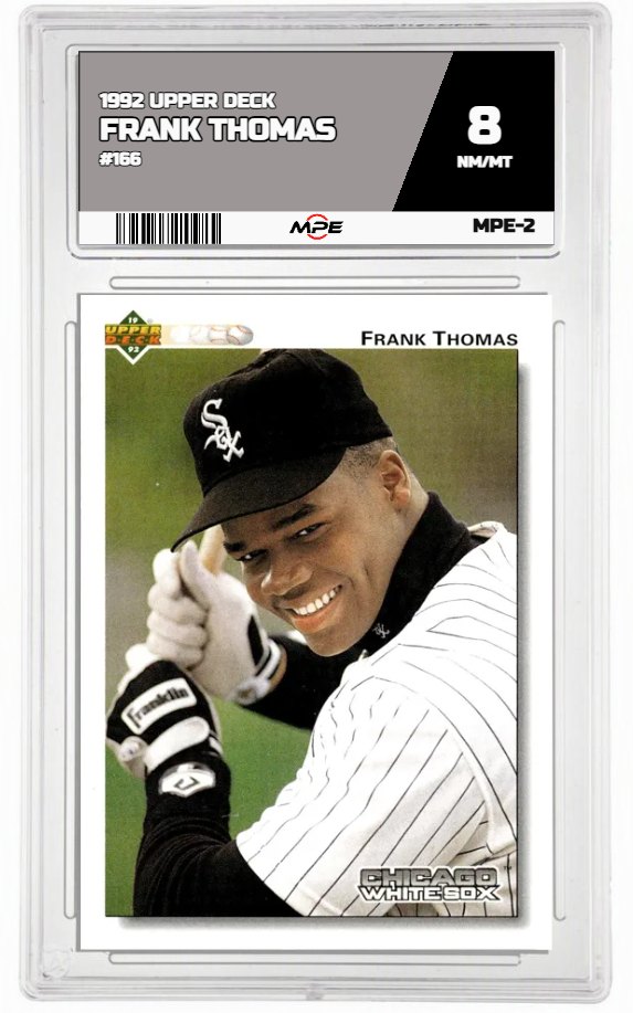 1992 UPPER DECK #166 FRANK THOMAS MPE 8 NM/MT — graded card auctioned from the MPE vault