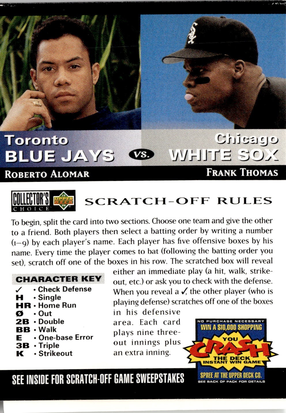 1994 Coll. Choice R. Alomar / F. Thomas graded slab