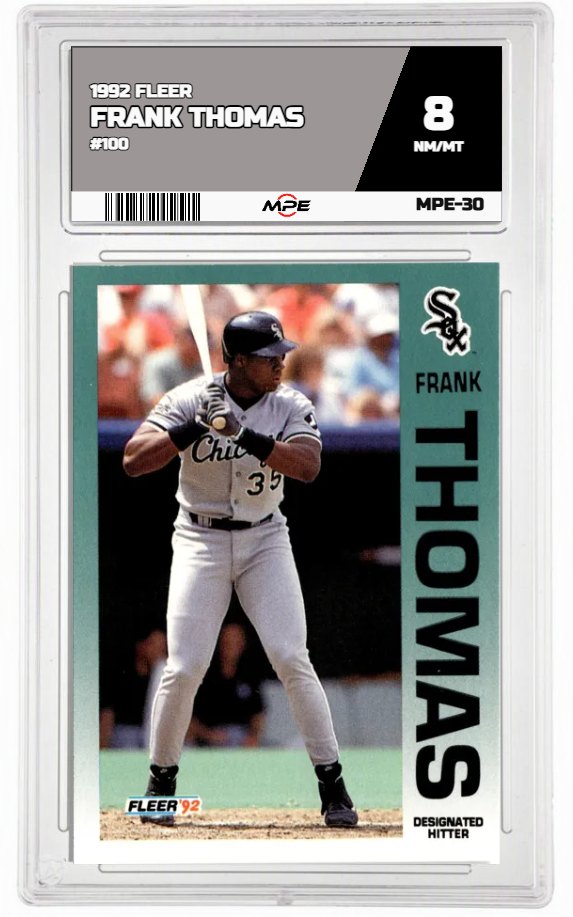 1992 FLEER #100 FRANK THOMAS MPE 8 NM/MT — graded card auctioned from the MPE vault