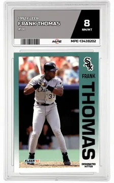 1992 FLEER #100 FRANK THOMAS MPE 8 NM/MT — graded card up for auction