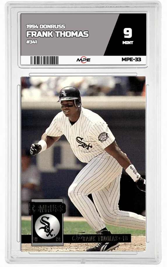 1994 DONRUSS #341 FRANK THOMAS MPE 9 MINT — graded card auctioned from the MPE vault