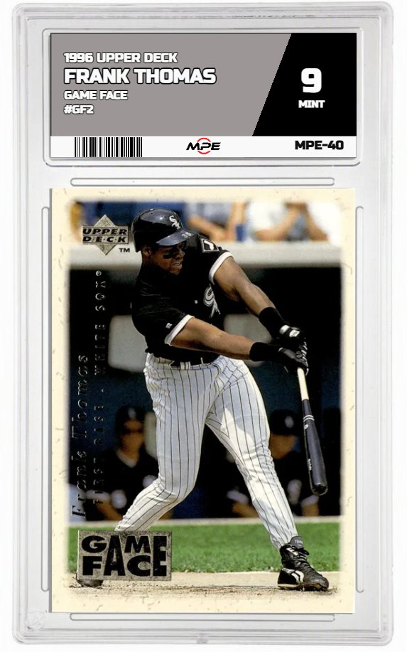 1996 UPPER DECK GAME FACE #GF2 FRANK THOMAS MPE 9 MINT — graded card auctioned from the MPE vault