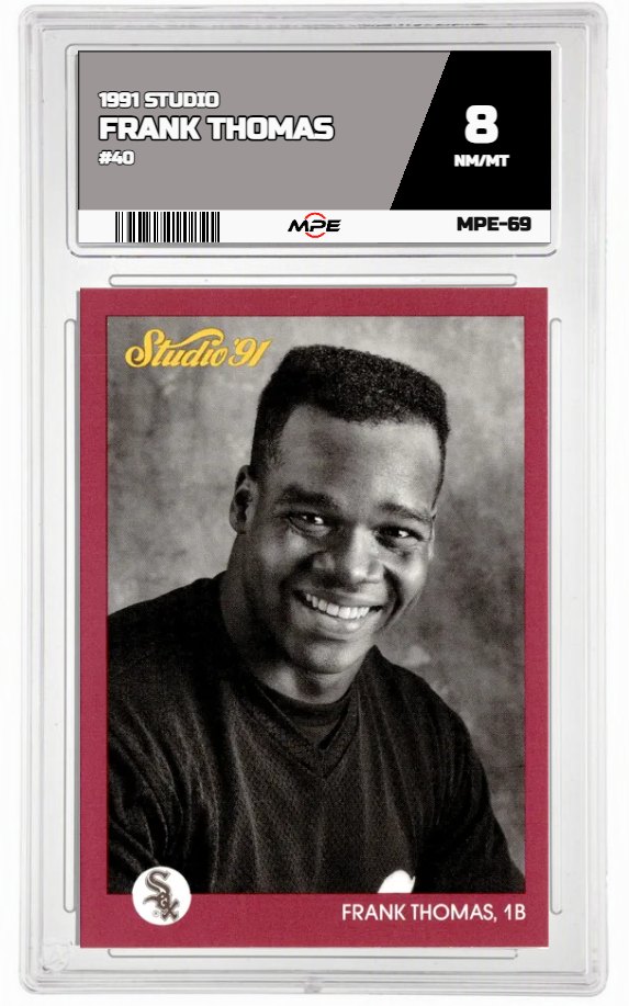 1991 STUDIO #40 FRANK THOMAS MPE 8 NM/MT — graded card auctioned from the MPE vault