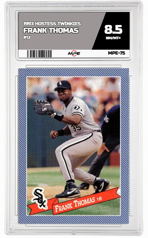 1993 HOSTESS TWINKIES #13 FRANK THOMAS MPE 8.5 NM/MT+ — graded card auctioned from the MPE vault