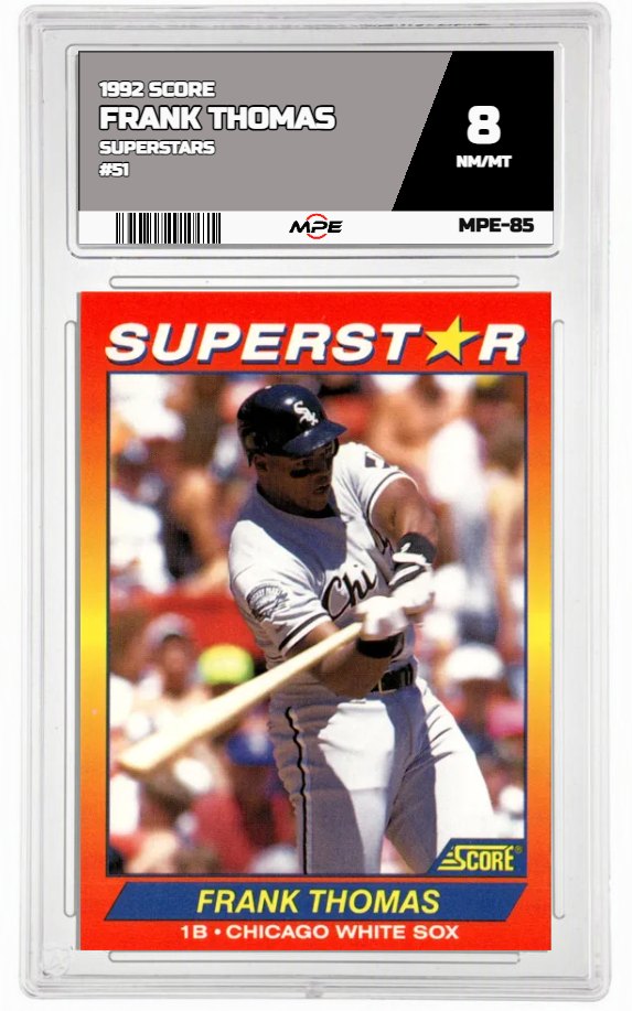 1992 SCORE SUPERSTARS #51 FRANK THOMAS MPE 8 NM/MT — graded card auctioned from the MPE vault