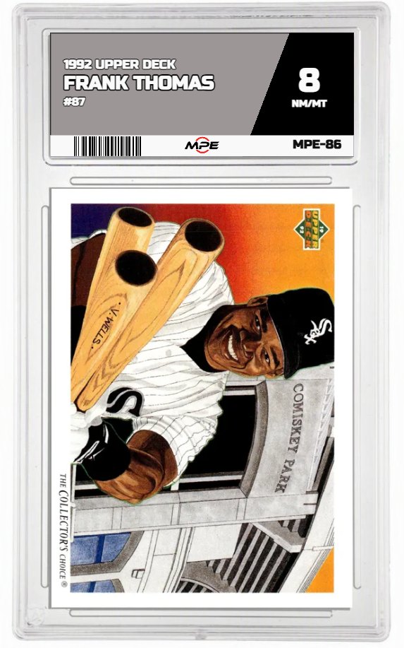 1992 UPPER DECK #87 FRANK THOMAS MPE 8 NM/MT — graded card auctioned from the MPE vault
