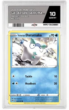 2020 POKEMON SWSH DARKNESS ABLAZE #043/189 Galarian Darumaka MPE 10 GEM/MT — graded card up for auction