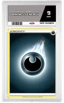 2020 SWSH01 SWORD & SHIELD BASE SET DARKNESS ENERGY MPE 9 MINT — graded card up for auction