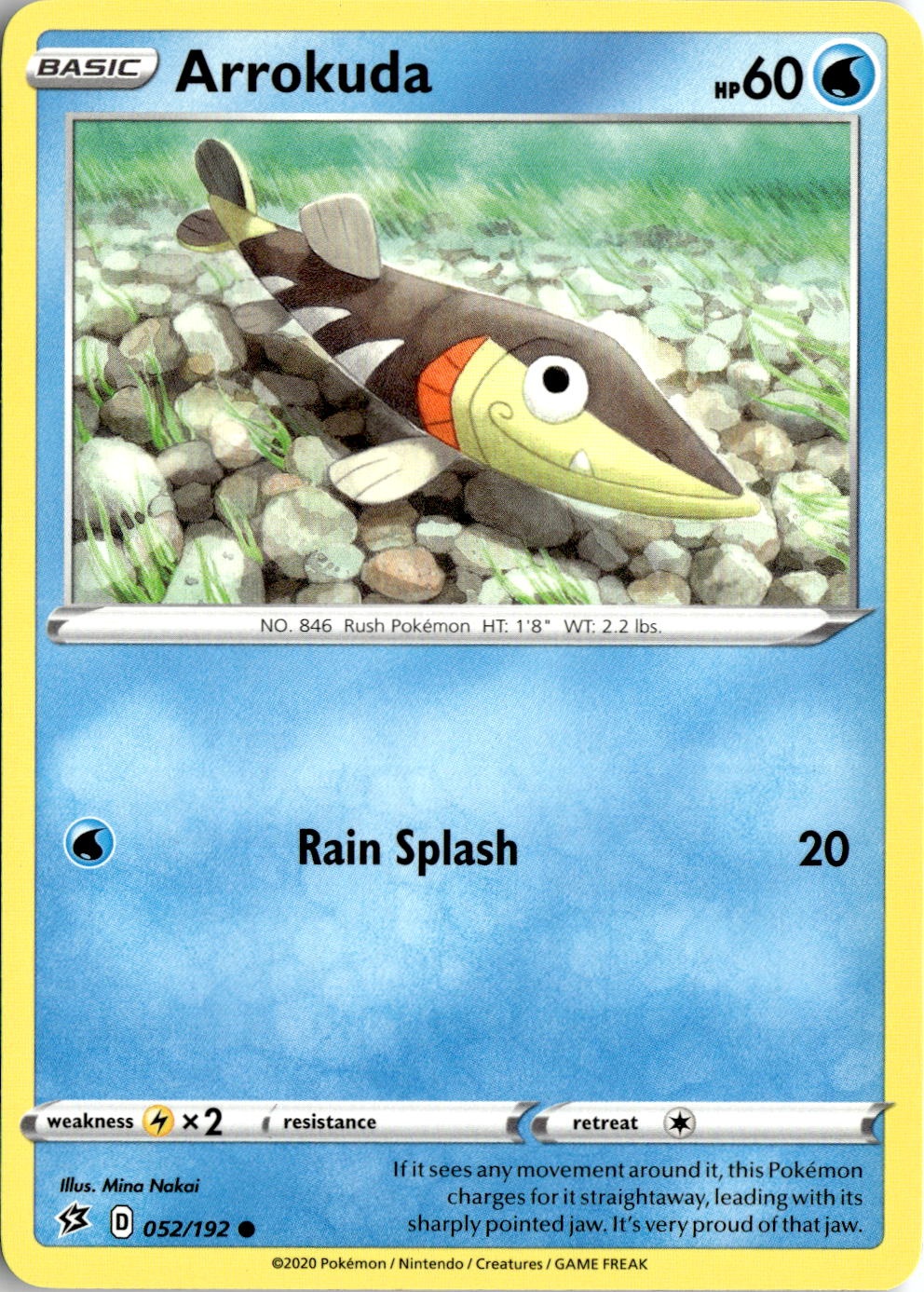 2020 Pokemon Swsh Arrokuda graded slab