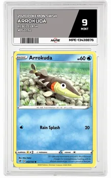 2020 POKEMON SWSH REBEL CLASH #052/192 ARROKUDA MPE 9 MINT — graded card up for auction