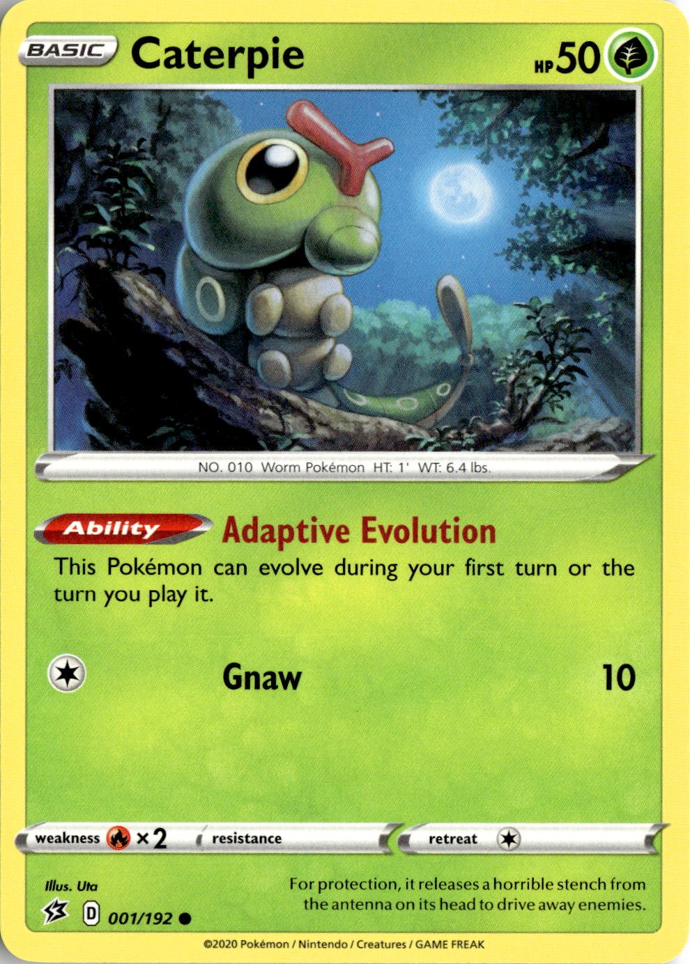 2020 Pokemon Swsh Caterpie graded slab