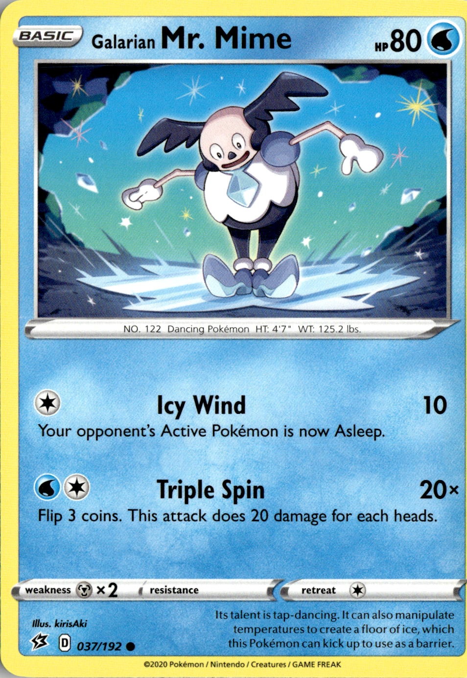 2020 Pokemon Swsh Galarian Mr. Mime graded slab