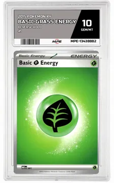 2015 POKEMON XY REV HOLO #1 BASIC GRASS ENERGY MPE 10 GEM/MT — graded card up for auction