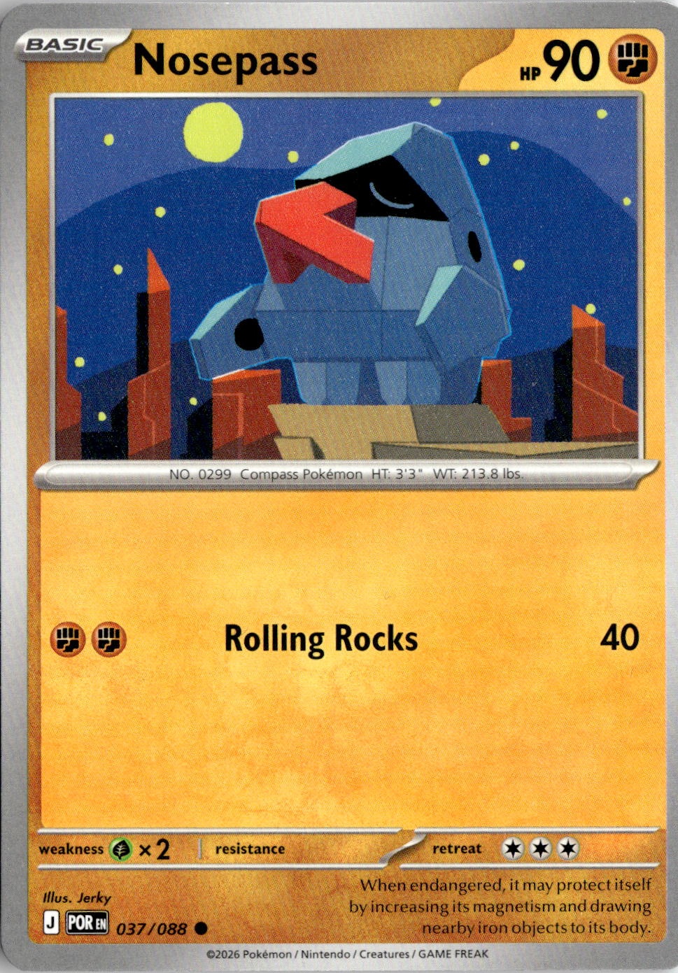 2026 Pokemon Mega Evolution Nosepass graded slab