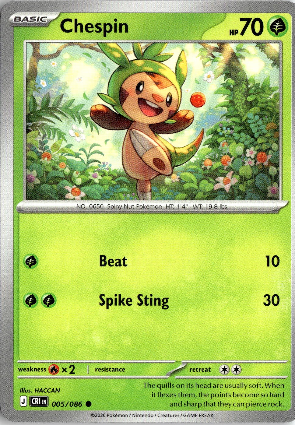 2026 Pokemon Mega Evolution Chespin graded slab