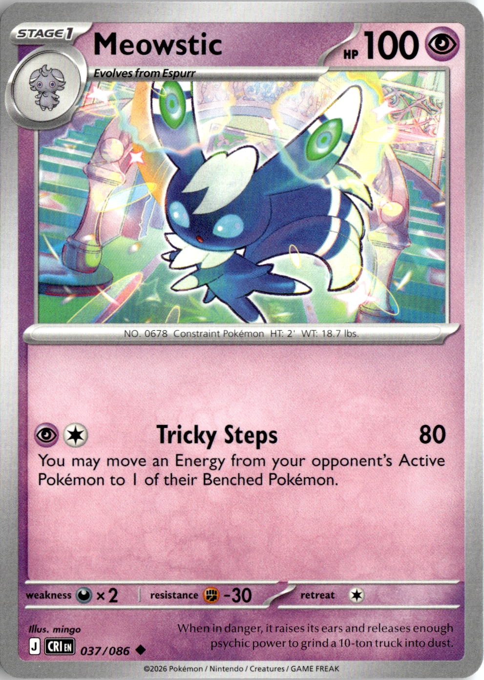 2026 Pokemon Mega Evolution Meowstic graded slab