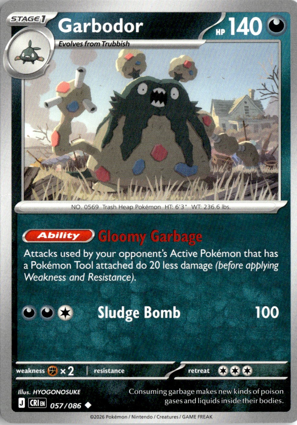 2026 Pokemon Mega Evolution Garbodor graded slab