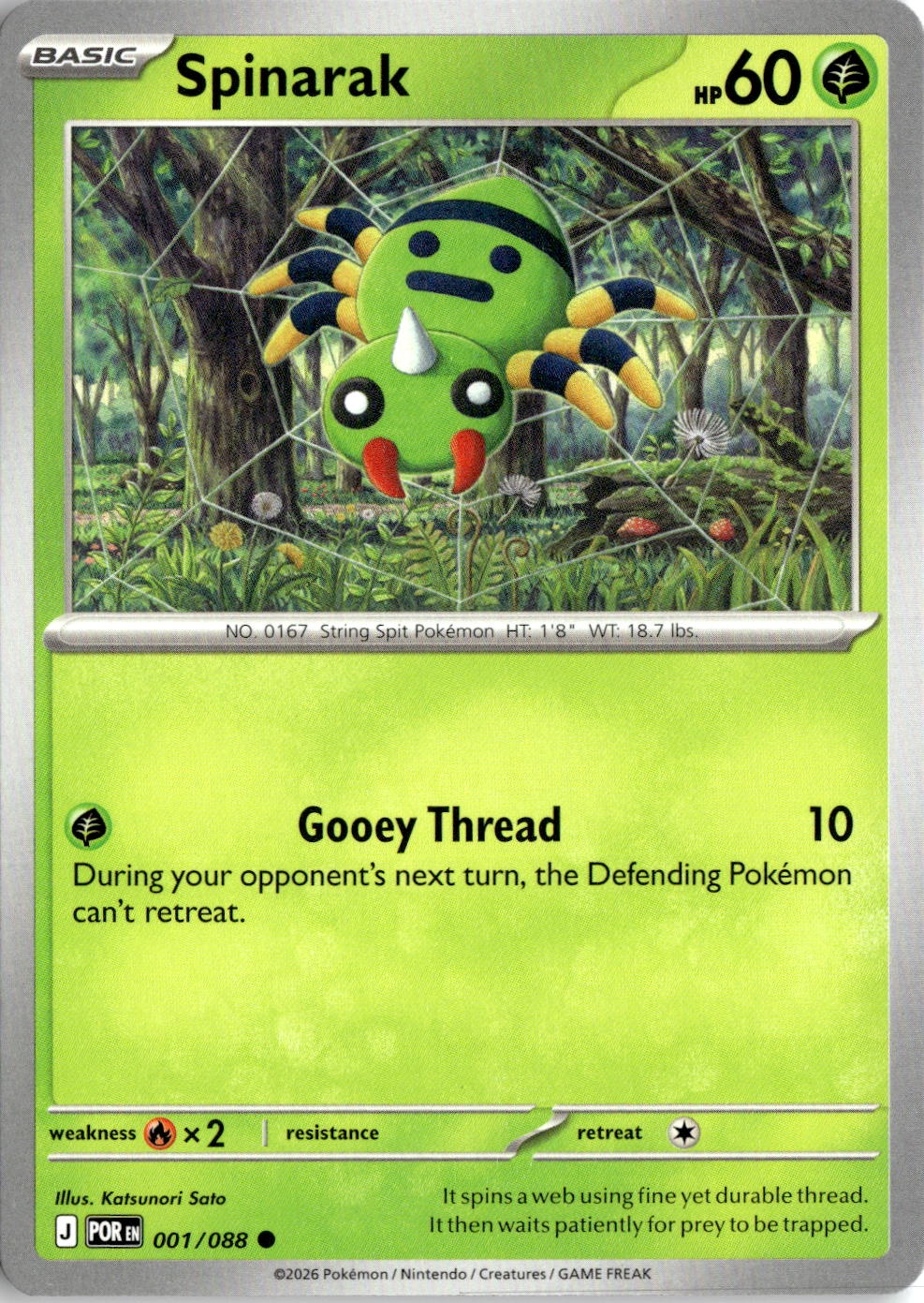 2026 Pokemon Mega Evolution Spinarak graded slab