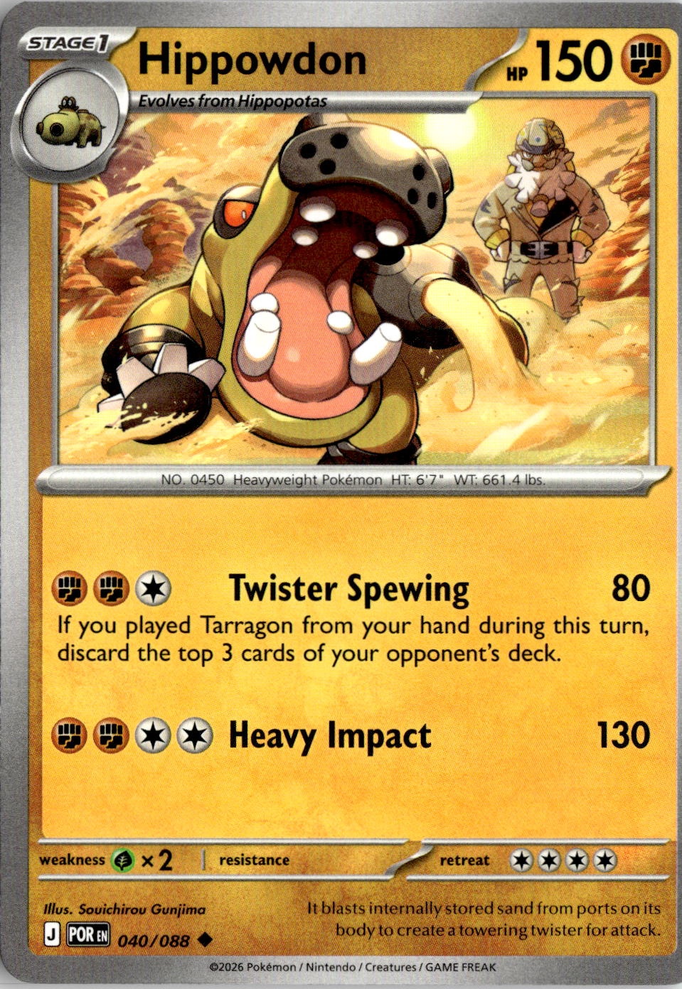 2026 Pokemon Mega Evolution Hippowdon graded slab