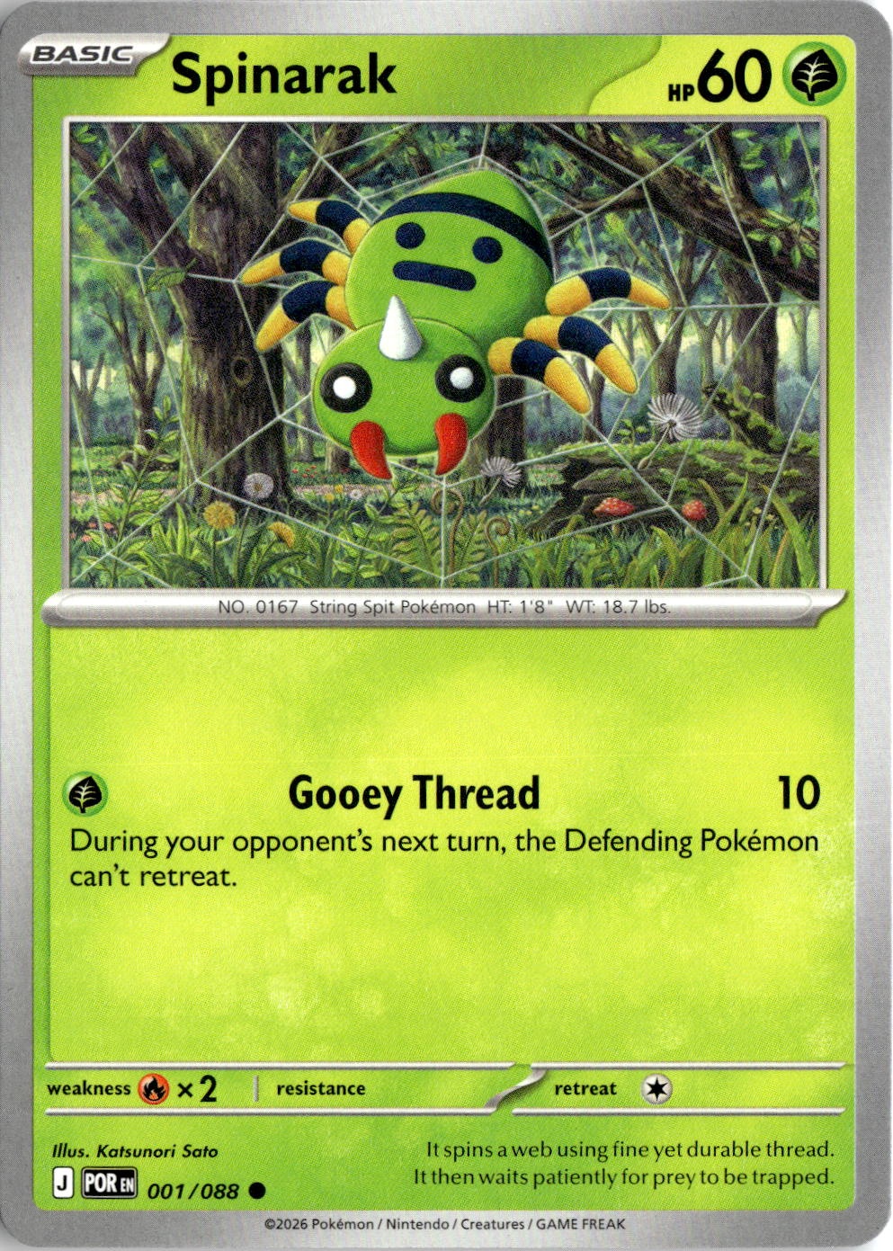 2026 Pokemon Mega Evolution Spinarak graded slab