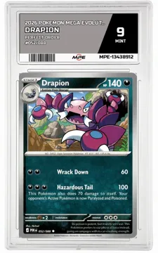 2026 POKEMON MEGA EVOLUTION PERFECT ORDER #052/088 Drapion MPE 9 MINT — graded card up for auction