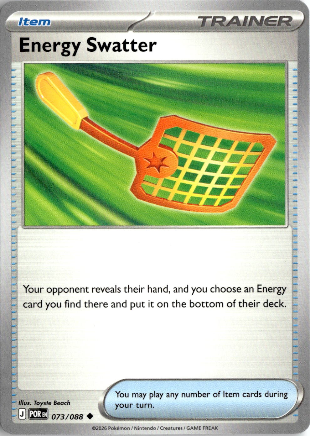 2026 Pokemon Mega Evolution Energy Swatter graded slab