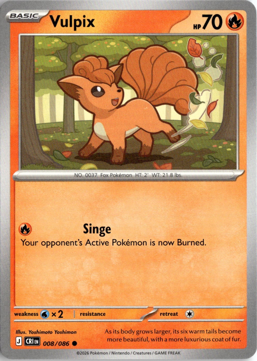 2026 Pokemon Mega Evolution Vulpix graded slab