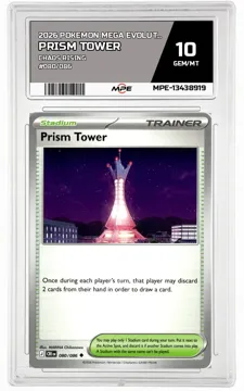 2026 POKEMON MEGA EVOLUTION CHAOS RISING #080/086 Prism Tower MPE 10 GEM/MT — graded card up for auction