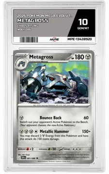 2026 POKEMON MEGA EVOLUTION CHAOS RISING #061/086 Metagross MPE 10 GEM/MT — graded card up for auction