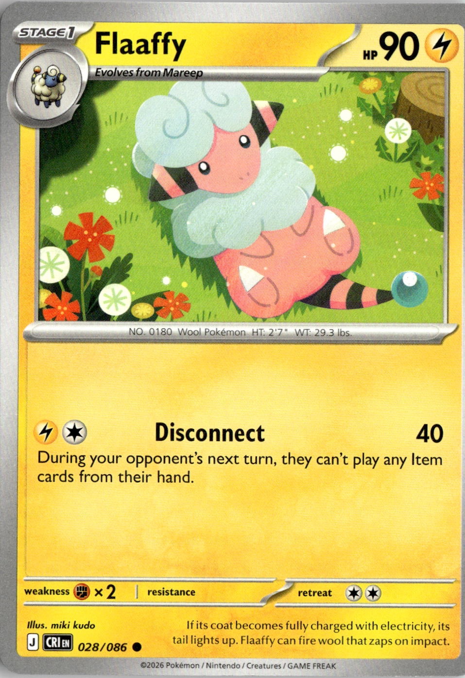 2026 Pokemon Mega Evolution Flaaffy graded slab