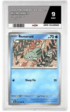 2026 POKEMON MEGA EVOLUTION CHAOS RISING #016/086 Remoraid MPE 9 MINT — graded card up for auction