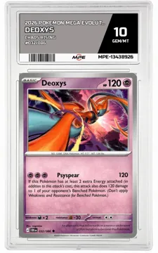 2026 POKEMON MEGA EVOLUTION CHAOS RISING #032/086 Deoxys MPE 10 GEM/MT — graded card up for auction