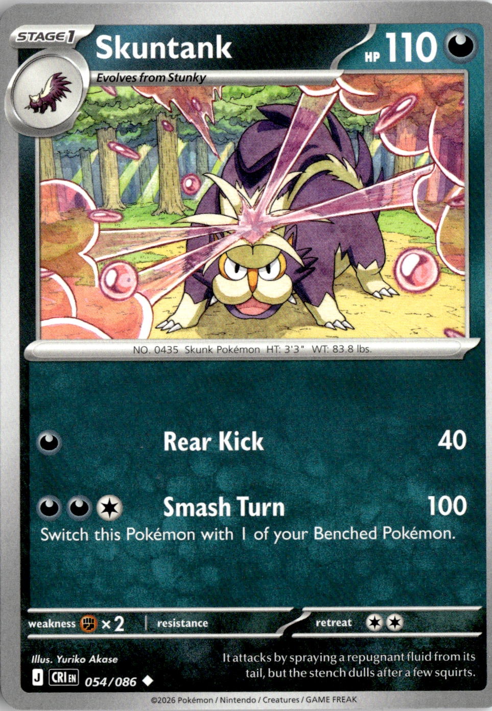 2026 Pokemon Mega Evolution Skuntank graded slab