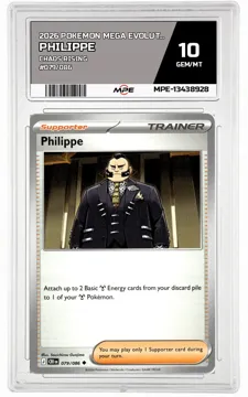 2026 POKEMON MEGA EVOLUTION CHAOS RISING #079/086 PHILIPPE MPE 10 GEM/MT — graded card up for auction