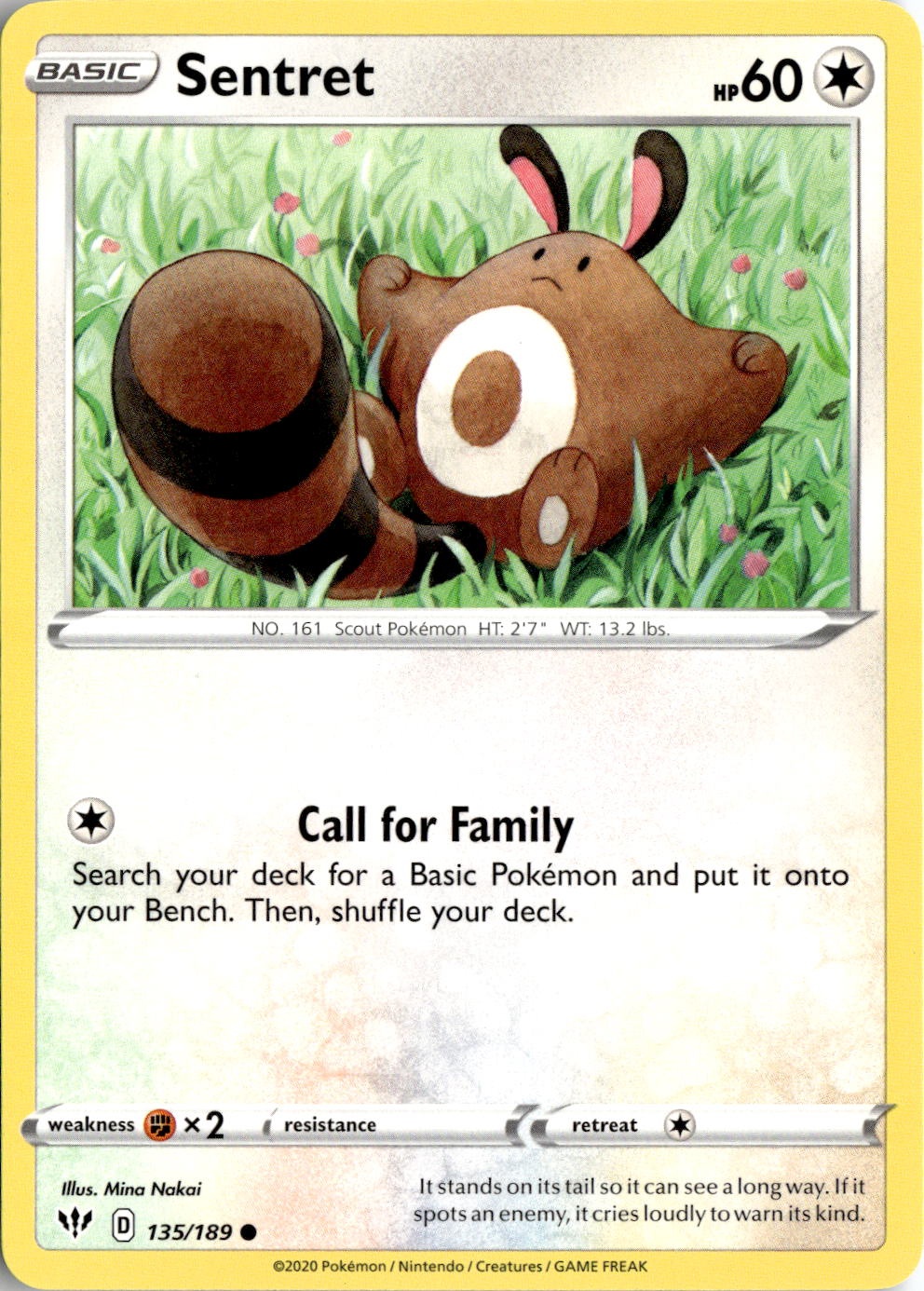 2020 Pokemon Swsh Sentret graded slab