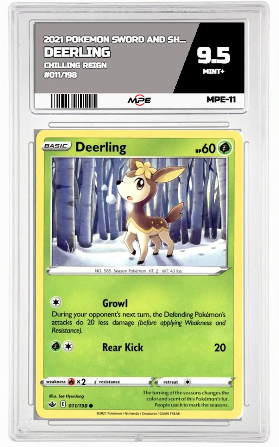2021 POKEMON SWSH CHILLING REIGN #011/198 Deerling MPE 9.5 MINT+ — graded card auctioned from the MPE vault