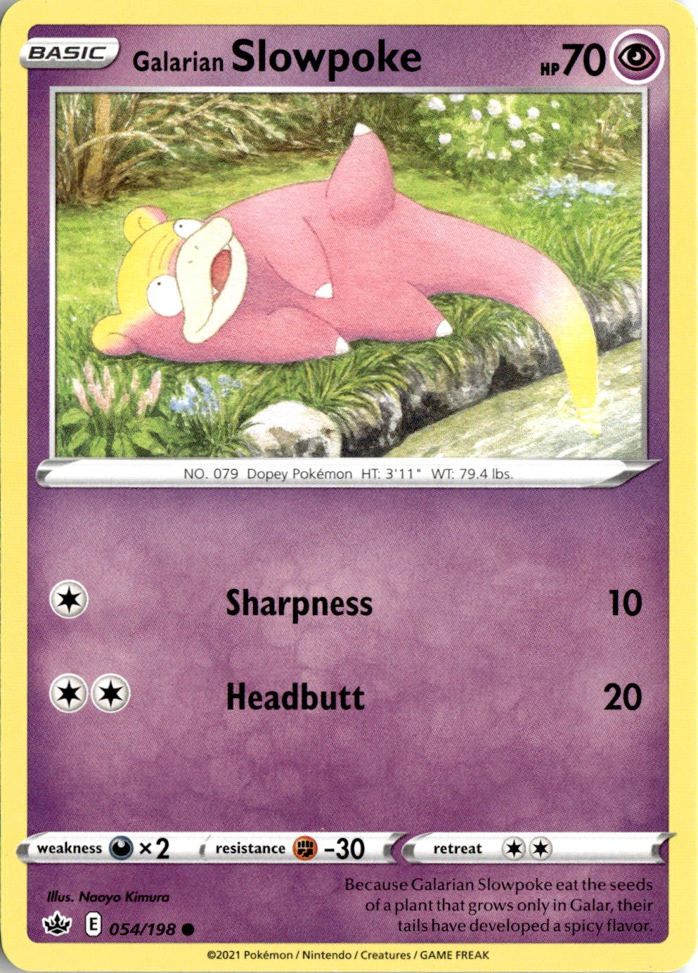 2021 Pokemon Swsh Galarian Slowpoke graded slab