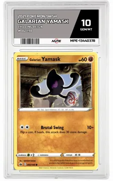 2021 POKEMON SWSH CHILLING REIGN #082/198 Galarian Yamask MPE 10 GEM/MT — graded card up for auction