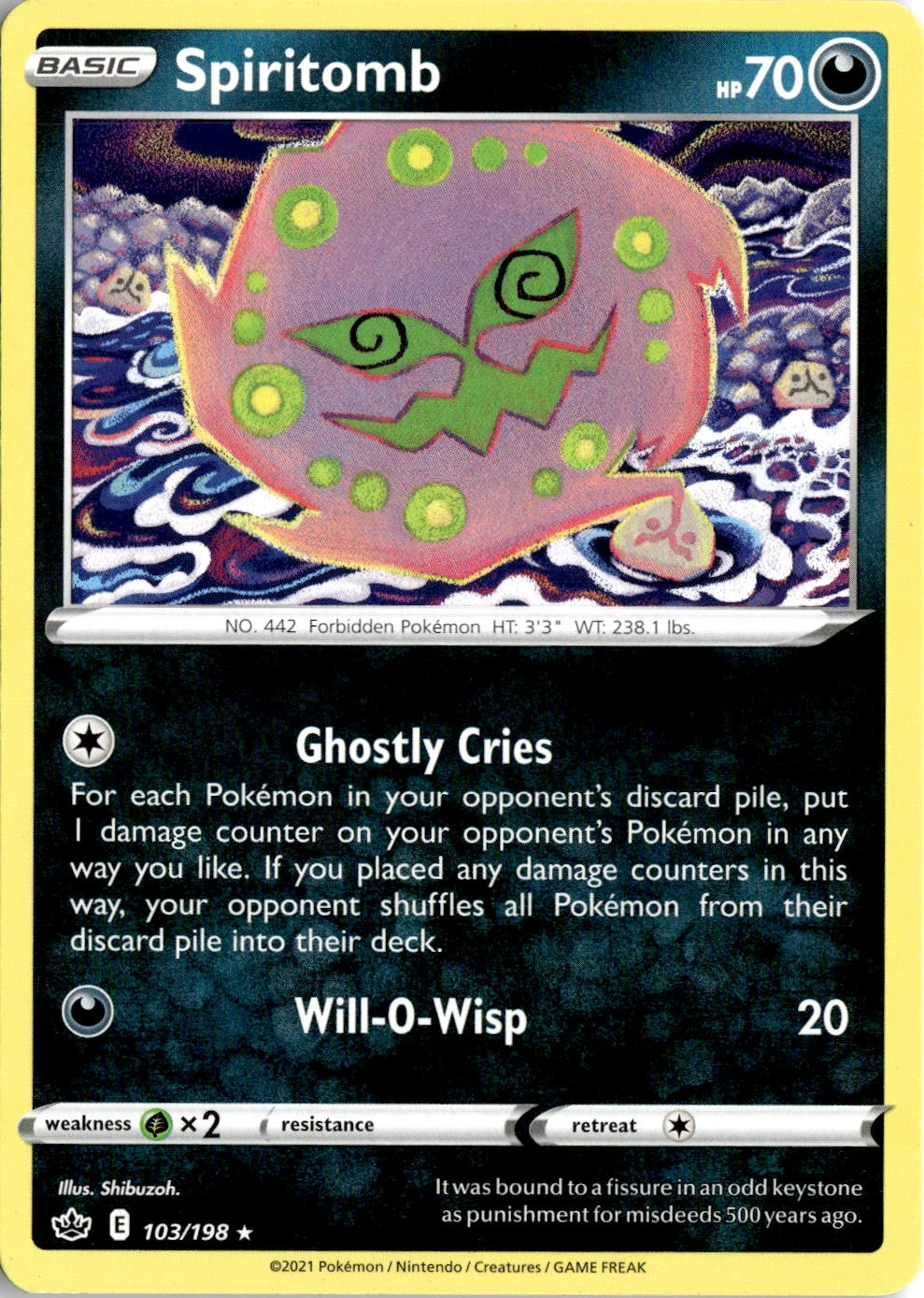 2021 Pokemon Swsh Spiritomb graded slab