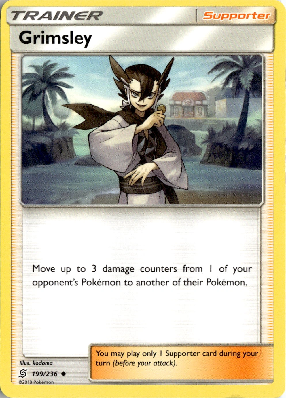 2019 Pokemon Sun And Moon Grimsley graded slab