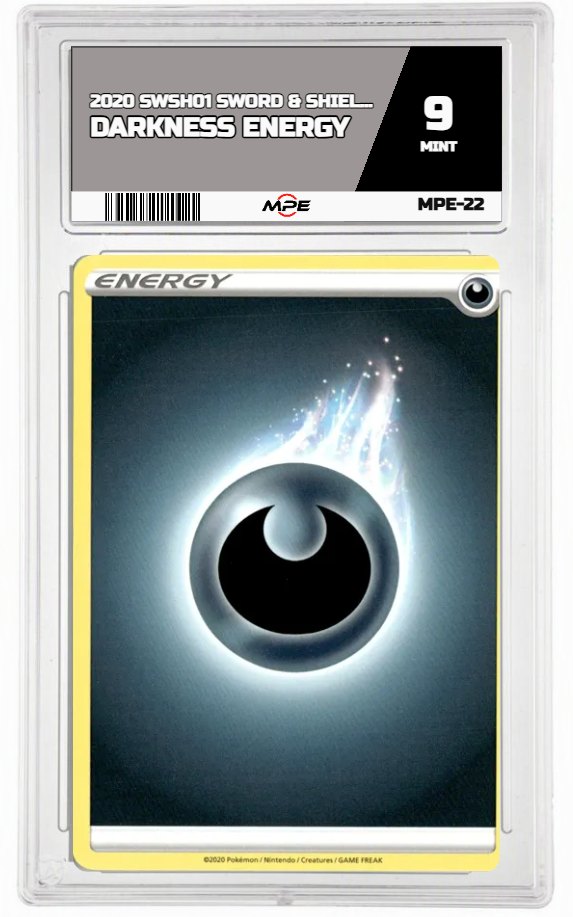 2020 SWSH01 BASE SET DARKNESS ENERGY MPE 9 MINT — graded card auctioned from the MPE vault