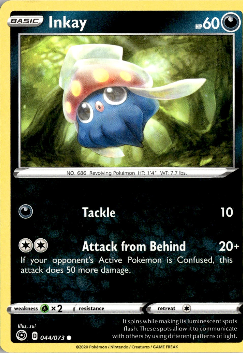 2020 Pokemon Swsh Inkay graded slab